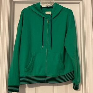 Loft Lou & Grey hoodie. Kelly green and navy. Size medium.